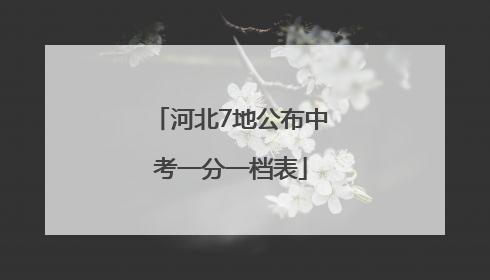 河北7地公布中考一分一档表