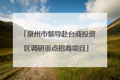 泉州市领导赴台商投资区调研重点招商项目