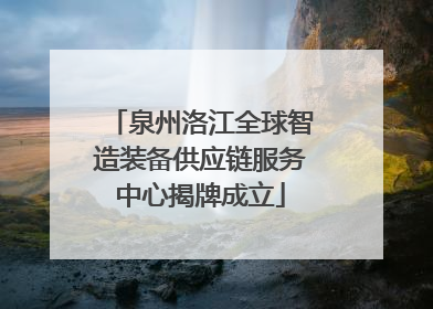 泉州洛江全球智造装备供应链服务中心揭牌成立