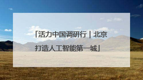 活力中国调研行｜北京打造人工智能第一城