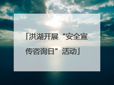 洪湖开展“安全宣传咨询日”活动