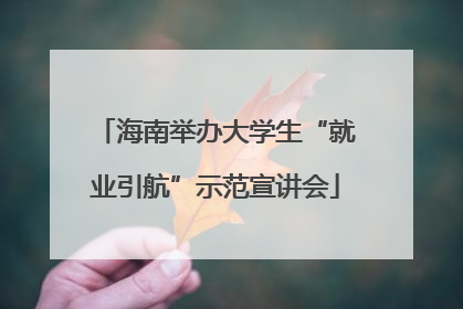 海南举办大学生“就业引航”示范宣讲会