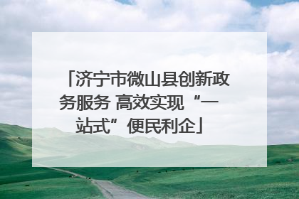 济宁市微山县创新政务服务 高效实现“一站式”便民利企