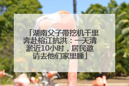 湖南父子带挖机千里奔赴榕江抗洪：一天清淤近10小时，居民邀请去他们家里睡