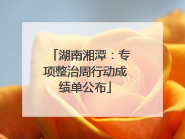 湖南湘潭：专项整治周行动成绩单公布