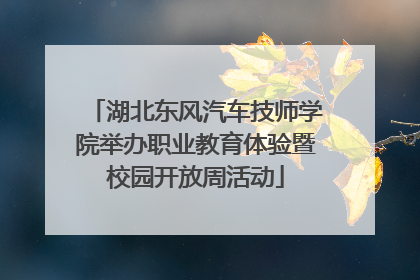 湖北东风汽车技师学院举办职业教育体验暨校园开放周活动