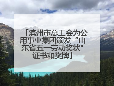 滨州市总工会为公用事业集团颁发“山东省五一劳动奖状”证书和奖牌