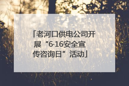 老河口供电公司开展“6·16安全宣传咨询日”活动