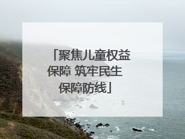 聚焦儿童权益保障 筑牢民生保障防线