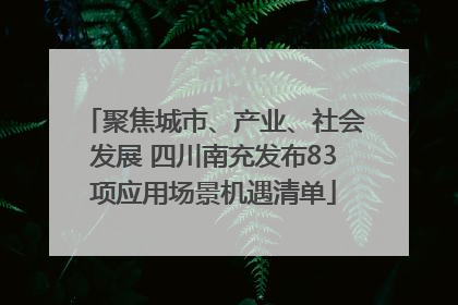 聚焦城市、产业、社会发展 四川南充发布83项应用场景机遇清单