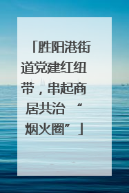 胜阳港街道党建红纽带，串起商居共治 “烟火圈”