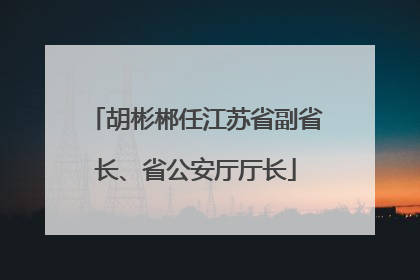 胡彬郴任江苏省副省长、省公安厅厅长