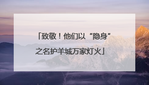致敬！他们以“隐身”之名护羊城万家灯火