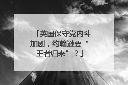 英国保守党内斗加剧，约翰逊要“王者归来”？
