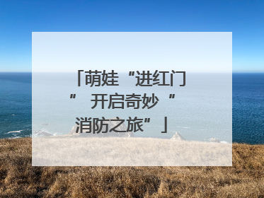 萌娃“进红门” 开启奇妙“消防之旅”