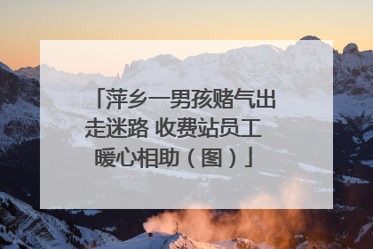 萍乡一男孩赌气出走迷路 收费站员工暖心相助（图）