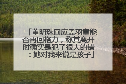 董明珠回应孟羽童能否再回格力，称其离开时确实是犯了很大的错：她对我来说是孩子