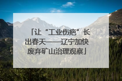 让“工业伤疤”长出春天——辽宁加快废弃矿山治理观察