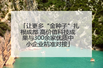 让更多“金种子”扎根成都 高价值科技成果与300余家优质中小企业精准对接