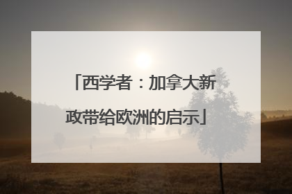 西学者：加拿大新政带给欧洲的启示