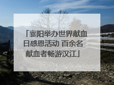 襄阳举办世界献血日感恩活动 百余名献血者畅游汉江