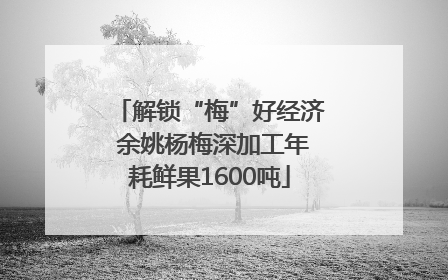 解锁“梅”好经济 余姚杨梅深加工年耗鲜果1600吨