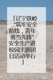 辽宁铁岭“筑牢安全防线，青年勇当先锋”安全生产进校园主题团日活动举行