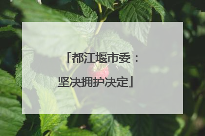 都江堰市委：坚决拥护决定