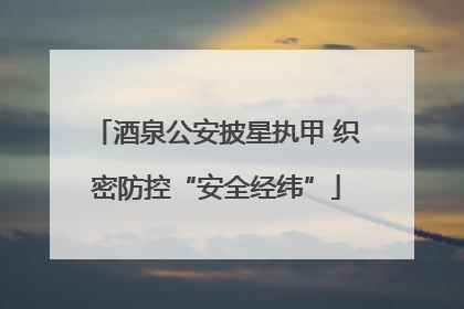 酒泉公安披星执甲 织密防控“安全经纬”
