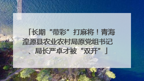 长期“带彩”打麻将！青海湟源县农业农村局原党组书记、局长严卓才被“双开”