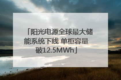 阳光电源全球最大储能系统下线 单柜容量破12.5MWh