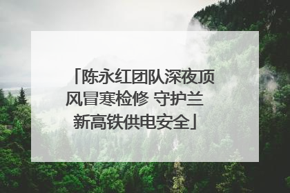 陈永红团队深夜顶风冒寒检修 守护兰新高铁供电安全