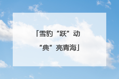 雪豹“跃”动 “典”亮青海
