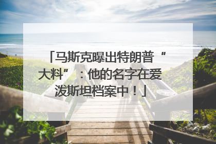 马斯克曝出特朗普“大料”：他的名字在爱泼斯坦档案中！