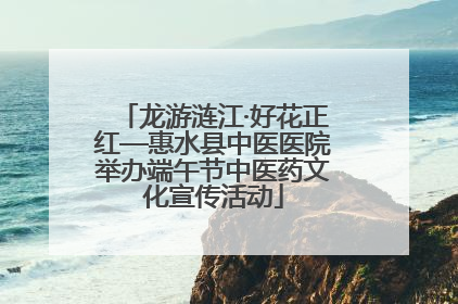 龙游涟江·好花正红—惠水县中医医院举办端午节中医药文化宣传活动