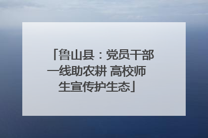 鲁山县：党员干部一线助农耕 高校师生宣传护生态