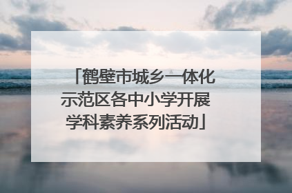 鹤壁市城乡一体化示范区各中小学开展学科素养系列活动