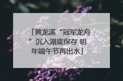 黄龙溪“冠军龙舟”沉入湖底保存 明年端午节再出水