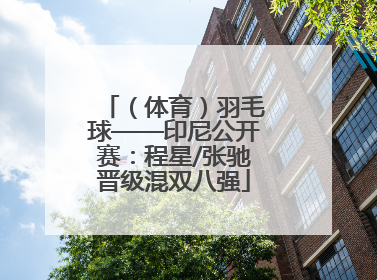 （体育）羽毛球——印尼公开赛：程星/张驰晋级混双八强