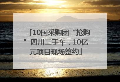 10国采购团“抢购”四川二手车，10亿元项目现场签约