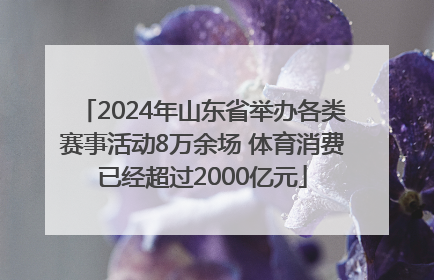 2024年山东省举办各类赛事活动8万余场 体育消费已经超过2000亿元