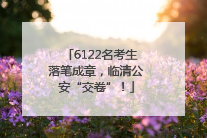 6122名考生落笔成章，临清公安“交卷”！